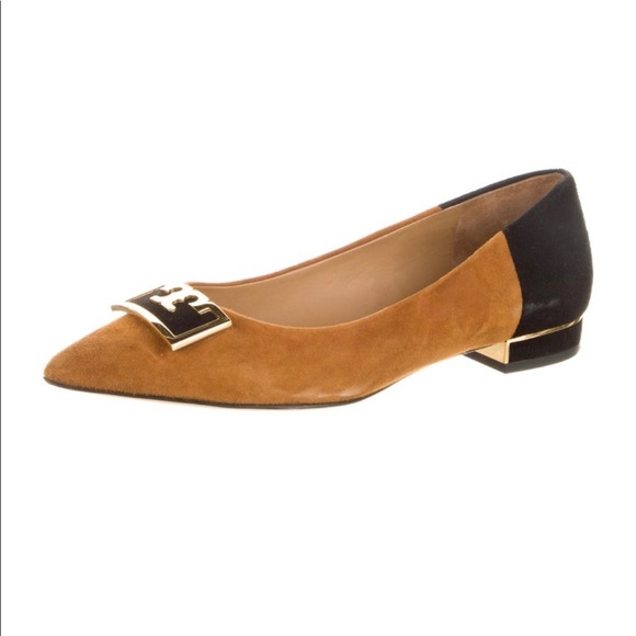 Tory Burch Gigi Pointed Toe Color-Block Flats - Picture 2 of 4